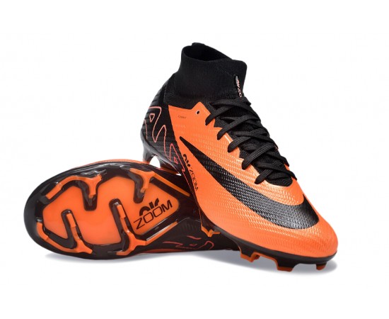 Nike Air Zoom Mercurial Superfly 9 Elite FG High Top Soccer Cleats Orange Black For Men And Women