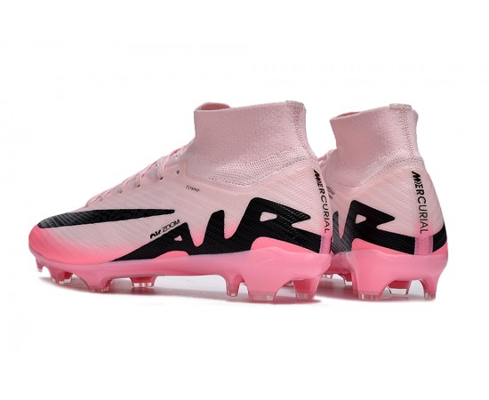 Nike Air Zoom Mercurial Superfly 9 Elite FG High Top Soccer Cleats Pink Black For Men And Women