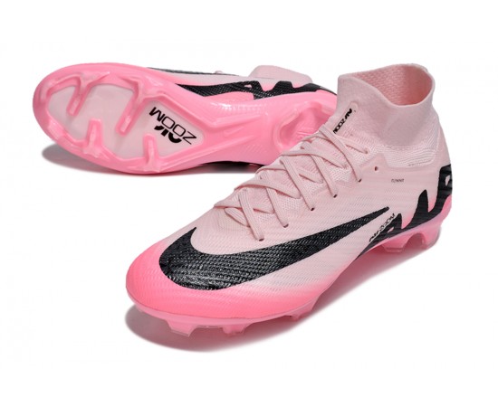 Nike Air Zoom Mercurial Superfly 9 Elite FG High Top Soccer Cleats Pink Black For Men And Women