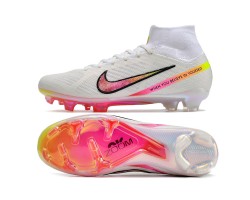 Nike Air Zoom Mercurial Superfly 9 Elite FG High Top Soccer Cleats White Black Red For Men And Women 