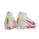 Nike Air Zoom Mercurial Superfly 9 Elite FG High Top Soccer Cleats White Black Red For Men And Women