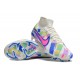 Nike Air Zoom Mercurial Superfly 9 Elite FG High Top Soccer Cleats White Blue Pink For Men And Women