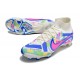 Nike Air Zoom Mercurial Superfly 9 Elite FG High Top Soccer Cleats White Blue Pink For Men And Women