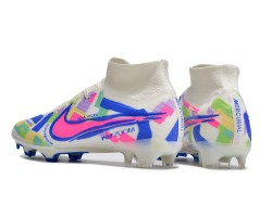 Nike Air Zoom Mercurial Superfly 9 Elite FG High Top Soccer Cleats White Blue Pink For Men And Women 