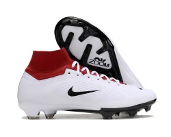 Nike Air Zoom Mercurial Superfly 9 Elite FG High Top Soccer Cleats White Red Black For Men And Women 