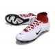 Nike Air Zoom Mercurial Superfly 9 Elite FG High Top Soccer Cleats White Red Black For Men And Women