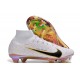 Nike Air Zoom Mercurial Superfly 9 Elite FG High Top Soccer Cleats White Yellow For Men And Women