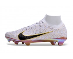 Nike Air Zoom Mercurial Superfly 9 Elite FG High Top Soccer Cleats White Yellow For Men And Women 