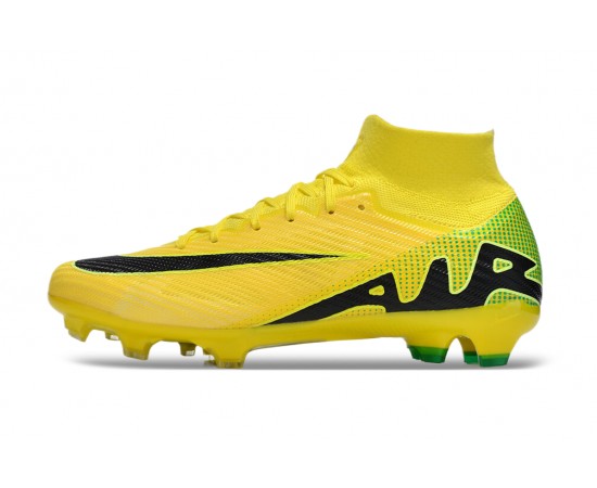 Nike Air Zoom Mercurial Superfly 9 Elite FG High Top Soccer Cleats Yellow Black For Men And Women