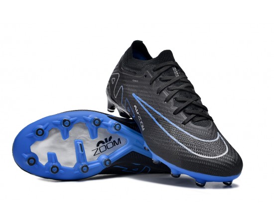 Nike Air Zoom Mercurial Vapor 15 Elite AG Low Soccer Cleats Black Blue White For Men