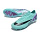 Nike Air Zoom Mercurial Vapor 15 Elite AG Low Soccer Cleats Black Ltblue Purple For Men