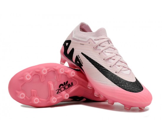 Nike Air Zoom Mercurial Vapor 15 Elite AG Low Soccer Cleats Pink White Black For Men