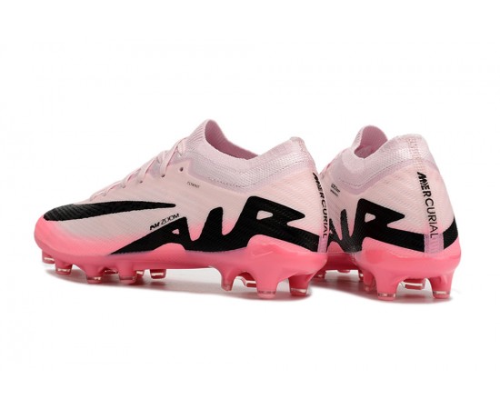 Nike Air Zoom Mercurial Vapor 15 Elite AG Low Soccer Cleats Pink White Black For Men