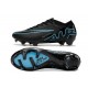 Nike Air Zoom Mercurial Vapor 15 Elite FG Black Ltblue Soccer Cleats For Men