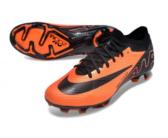 Nike Air Zoom Mercurial Vapor 15 Elite FG Low Soccer Cleats Black Orange For Men And Women