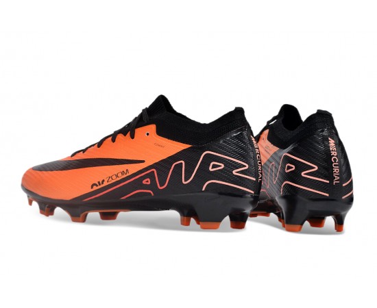 Nike Air Zoom Mercurial Vapor 15 Elite FG Low Soccer Cleats Black Orange For Men And Women