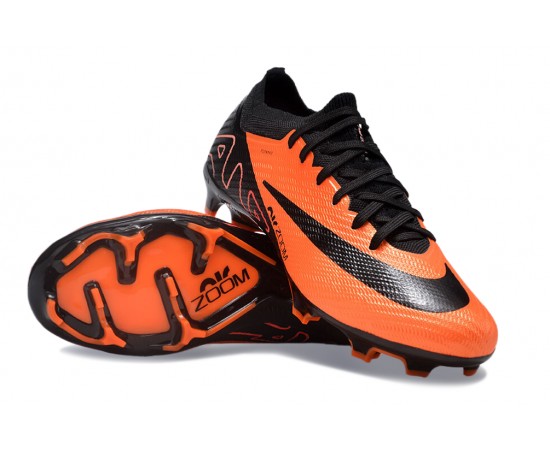 Nike Air Zoom Mercurial Vapor 15 Elite FG Low Soccer Cleats Black Orange For Men And Women