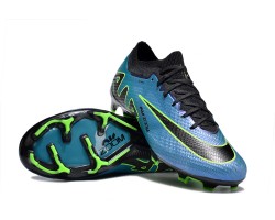 Nike Air Zoom Mercurial Vapor 15 Elite FG Low Soccer Cleats Blue Black Green For Men And Women 