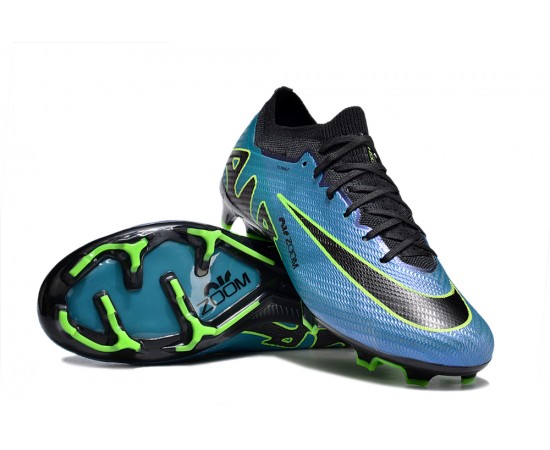 Nike Air Zoom Mercurial Vapor 15 Elite FG Low Soccer Cleats Blue Black Green For Men And Women