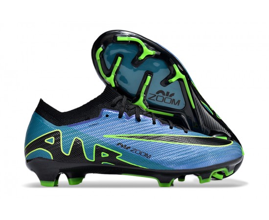 Nike Air Zoom Mercurial Vapor 15 Elite FG Low Soccer Cleats Blue Black Green For Men And Women