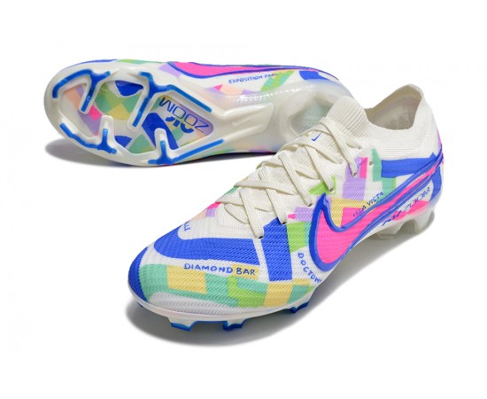 Nike Air Zoom Mercurial Vapor 15 Elite FG Low Soccer Cleats Blue Pink White For Men And Women