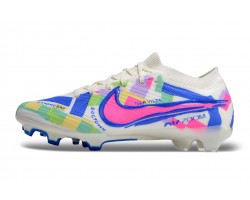 Nike Air Zoom Mercurial Vapor 15 Elite FG Low Soccer Cleats Blue Pink White For Men And Women 