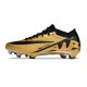 Nike Air Zoom Mercurial Vapor 15 Elite FG Low Soccer Cleats Gold Black For Men And Women