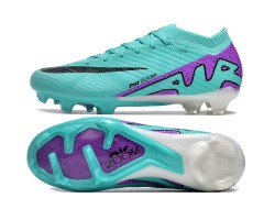 Nike Air Zoom Mercurial Vapor 15 Elite FG Low Soccer Cleats Ltblue Purple Black For Men And Women 