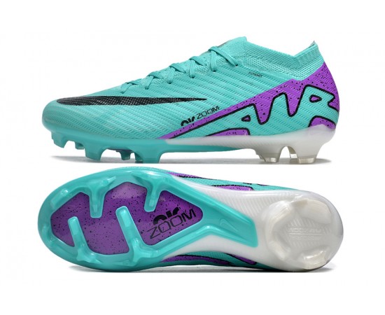 Nike Air Zoom Mercurial Vapor 15 Elite FG Low Soccer Cleats Ltblue Purple Black For Men And Women