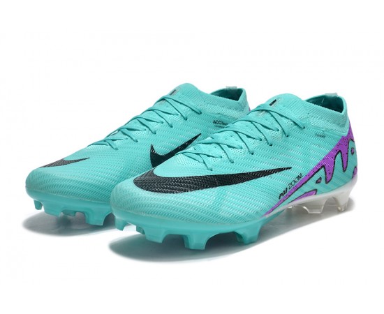 Nike Air Zoom Mercurial Vapor 15 Elite FG Low Soccer Cleats Ltblue Purple Black For Men And Women