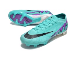 Nike Air Zoom Mercurial Vapor 15 Elite FG Low Soccer Cleats Ltblue Purple Black For Men And Women 