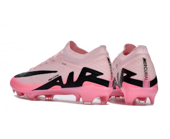 Nike Air Zoom Mercurial Vapor 15 Elite FG Low Soccer Cleats Pink Black For Men And Women