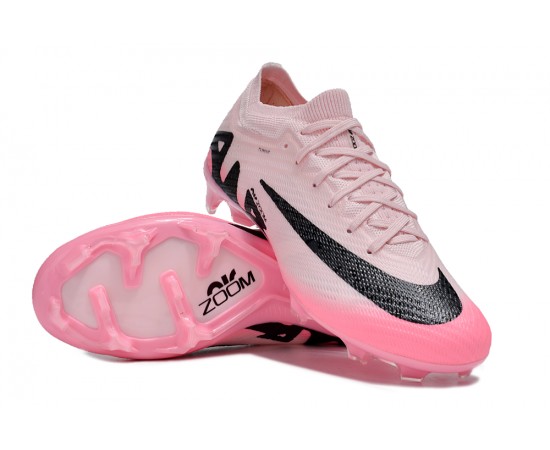 Nike Air Zoom Mercurial Vapor 15 Elite FG Low Soccer Cleats Pink Black For Men And Women