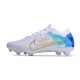 Nike Air Zoom Mercurial Vapor 15 Elite FG Low Soccer Cleats White Gold Blue For Men And Women