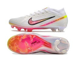 Nike Air Zoom Mercurial Vapor 15 Elite FG Low Soccer Cleats White Peach For Men And Women 