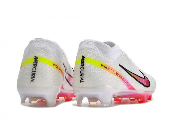 Nike Air Zoom Mercurial Vapor 15 Elite FG Low Soccer Cleats White Peach For Men And Women