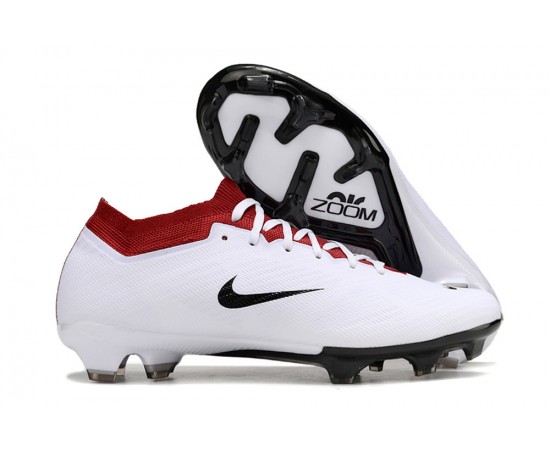 Nike Air Zoom Mercurial Vapor 15 Elite FG Low Soccer Cleats White Red Black For Men And Women