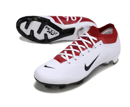 Nike Air Zoom Mercurial Vapor 15 Elite FG Low Soccer Cleats White Red Black For Men And Women