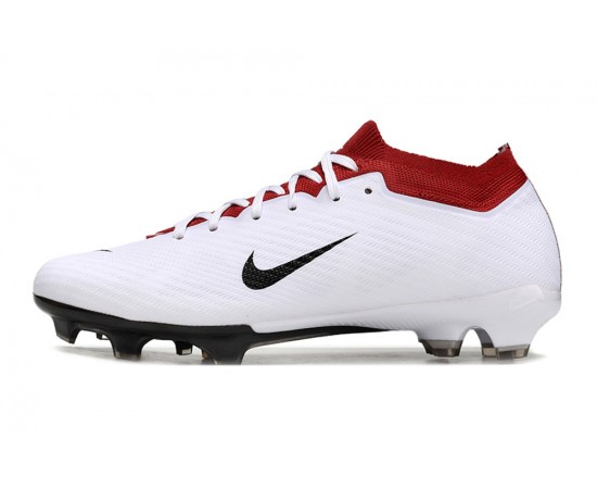 Nike Air Zoom Mercurial Vapor 15 Elite FG Low Soccer Cleats White Red Black For Men And Women