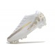 Nike Air Zoom Mercurial Vapor 15 Elite FG Low Soccer Cleats White Silver Gold For Men