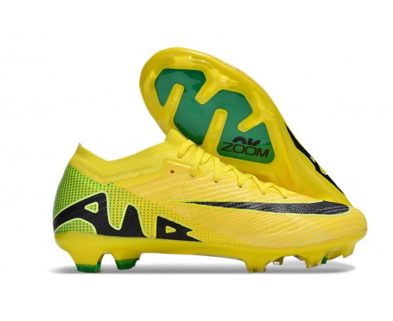 Nike Air Zoom Mercurial Vapor 15 Elite FG Low Soccer Cleats Yellow Black For Men And Women