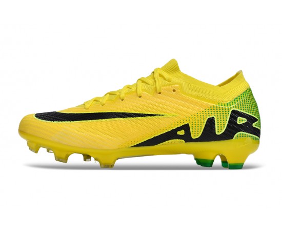 Nike Air Zoom Mercurial Vapor 15 Elite FG Low Soccer Cleats Yellow Black For Men And Women