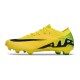 Nike Air Zoom Mercurial Vapor 15 Elite FG Low Soccer Cleats Yellow Black For Men And Women