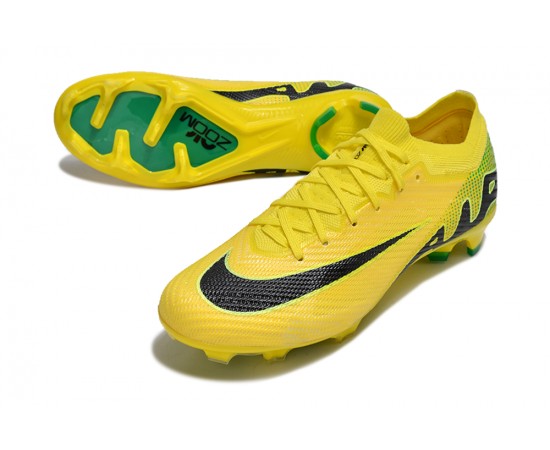 Nike Air Zoom Mercurial Vapor 15 Elite FG Low Soccer Cleats Yellow Black For Men And Women