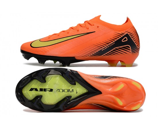 Nike Air Zoom Mercurial Vapor 16 Elite FG Low Orange Black Yellow Soccer Cleats For Men