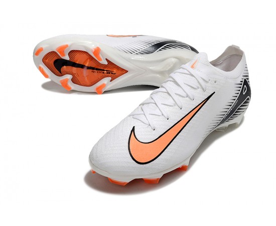 Nike Air Zoom Mercurial Vapor 16 Elite FG Low White Black Orange Soccer Cleats For Men