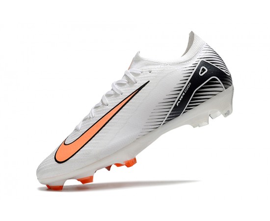 Nike Air Zoom Mercurial Vapor 16 Elite FG Low White Black Orange Soccer Cleats For Men