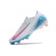 Nike Air Zoom Mercurial Vapor 16 Elite FG Low White Pink Blue Soccer Cleats For Men