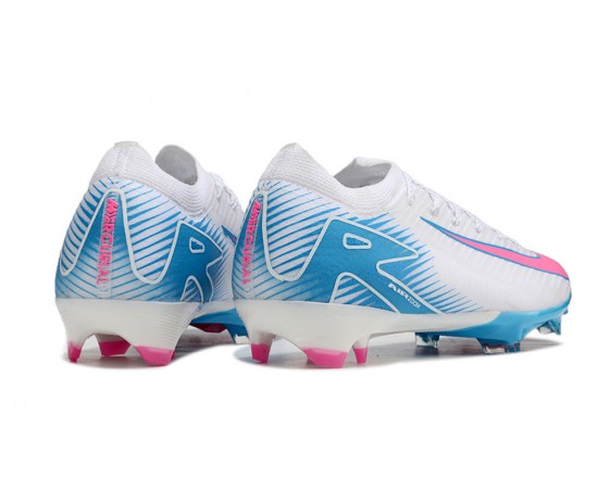 Nike Air Zoom Mercurial Vapor 16 Elite FG Low White Pink Blue Soccer Cleats For Men