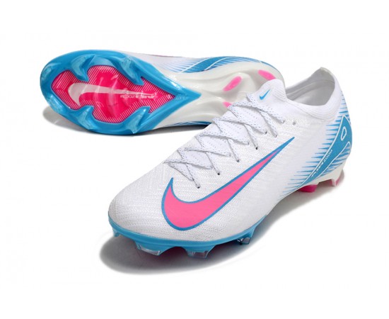 Nike Air Zoom Mercurial Vapor 16 Elite FG Low White Pink Blue Soccer Cleats For Men